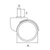 Design irodaszék görgő 5 db-os szettben, 60 mm magassággal, 11 mm-es csapátmérővel