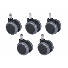   Nagyméretű parkettagörgő 5 db-os szettben, 65 mm átmérővel, 11 mm csapátmérővel (sötétszürke színben)