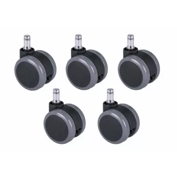   Nagyméretű parkettagörgő 5 db-os szettben, 65 mm átmérővel, 11 mm csapátmérővel (sötétszürke színben)