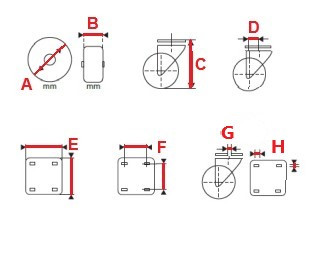 Hőálló ipari görgő  - 40°C és + 300°C közötti használatra