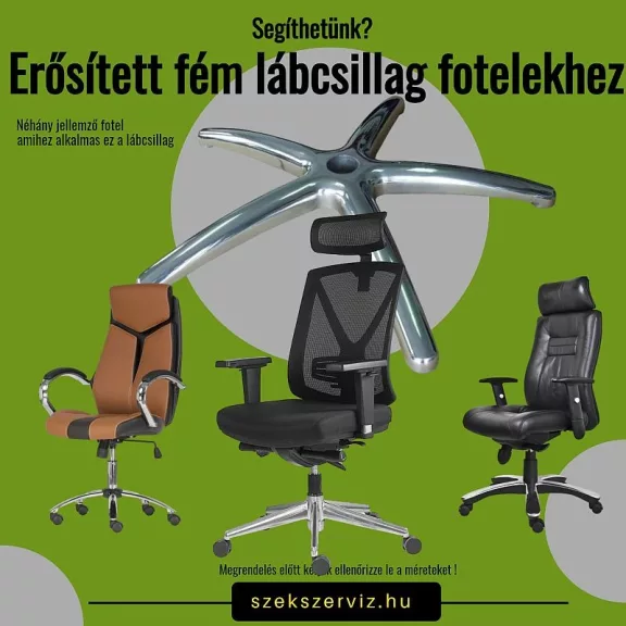 Erősített alumínium lábcsillag 150 kg-os teherbírással, 11-es csaphellyel