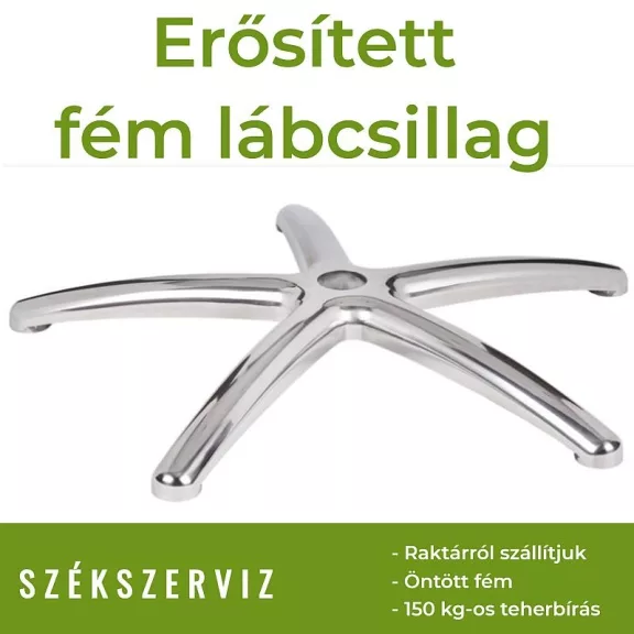Erősített alumínium lábcsillag 150 kg-os teherbírással, 11-es csaphellyel