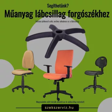 Műanyag lábcsillag irodaszékekhez 11 mm-es csaphellyel