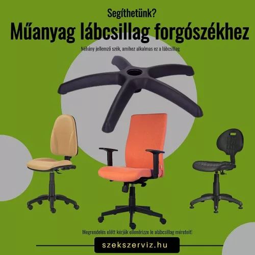 Műanyag lábcsillag irodaszékekhez 11 mm-es csaphellyel