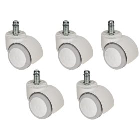   Fehér színű parkettagörgő 5 darabos szettben, 11 mm csapátmérővel