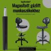 Magasított gázlift, gázteleszkóp munkaszékekhez fekete színben, 110 kg-os teherbírással