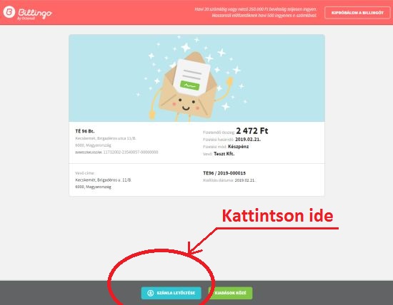 Számla letöltése a Billingo rendszeréből